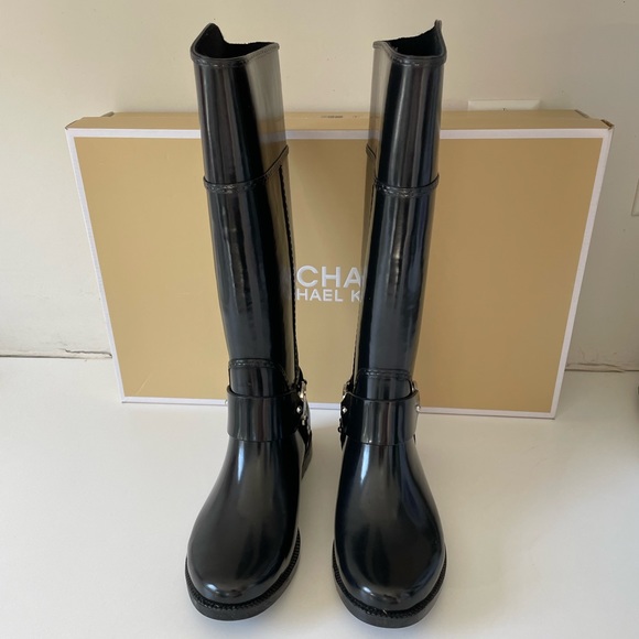 Michael Kors Fulton Harness Tall Rainboot Size 8 - Picture 8 of 13